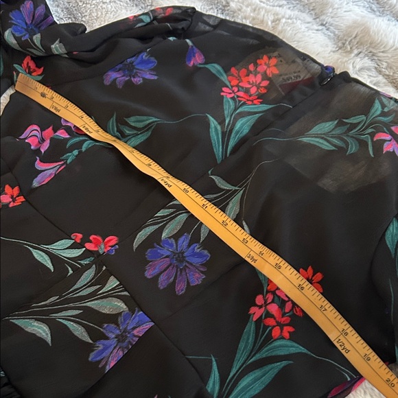 Calvin Klein Black Floral Long Sleeve Dress - Picture 12 of 12